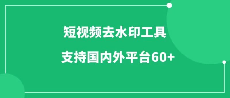 短视频去水印工具，支持60+国内外平台-88副业网